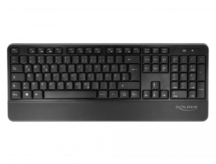 USB Tastatur und Maus Set 2,4 GHz schwarz (Handballenauflage), Delock® [12674]