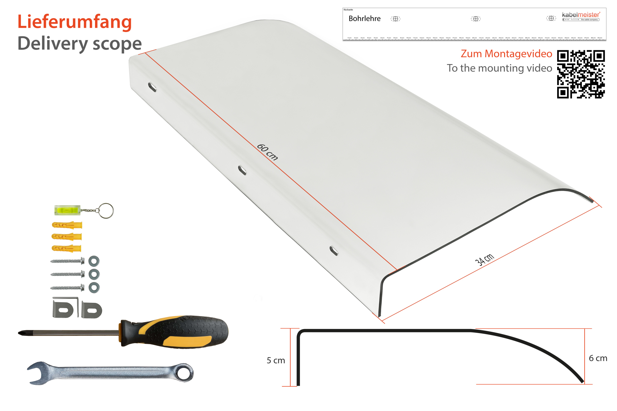 Wallbox-Überdachung - Regenschutz - UV-resistent - B 60 cm x T 34 cm