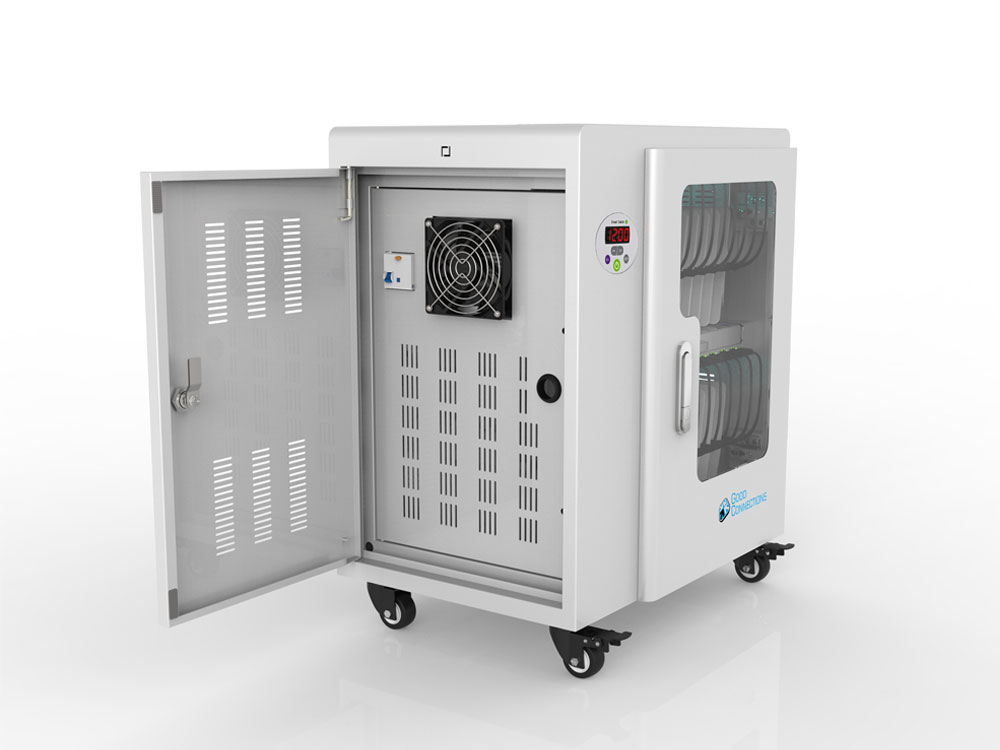 Good Connections® ANTARES T20 Tablet-Ladewagen, UV-C Desinfektion, grau