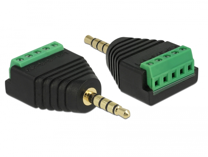 Adapter Klinkenstecker 3,5 mm zu Terminalblock 5 Pin, Delock® [65947]