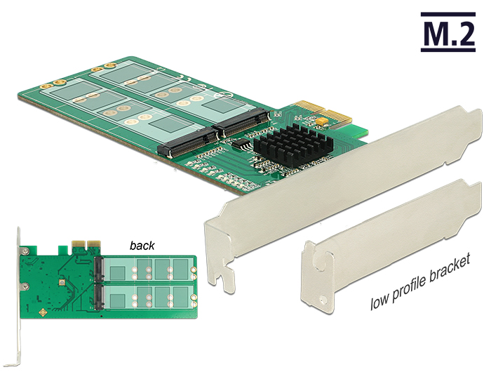 PCI Express Karte an 4x intern M.2 Key B - Low Profile Formfaktor, Delock® [89588]