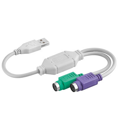 USB A Stecker an 2 x PS/2 Buchse, aktiv, Good Connections®