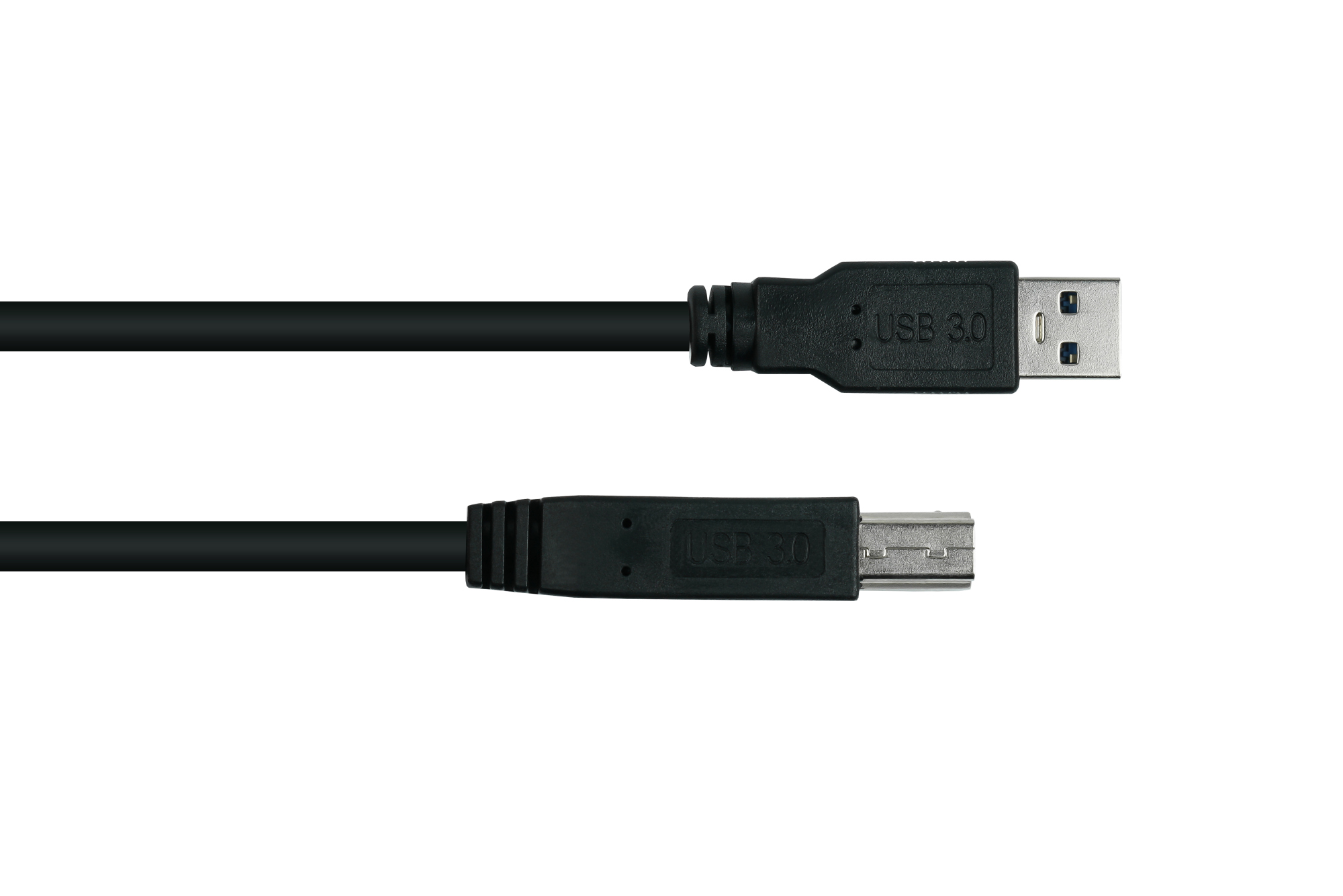 kabelmeister® Anschlusskabel USB 3.0 Stecker A an Stecker B, Premium, DATA AWG28 / Power AWG24, UL, KUPFER, schwarz, 1,8m