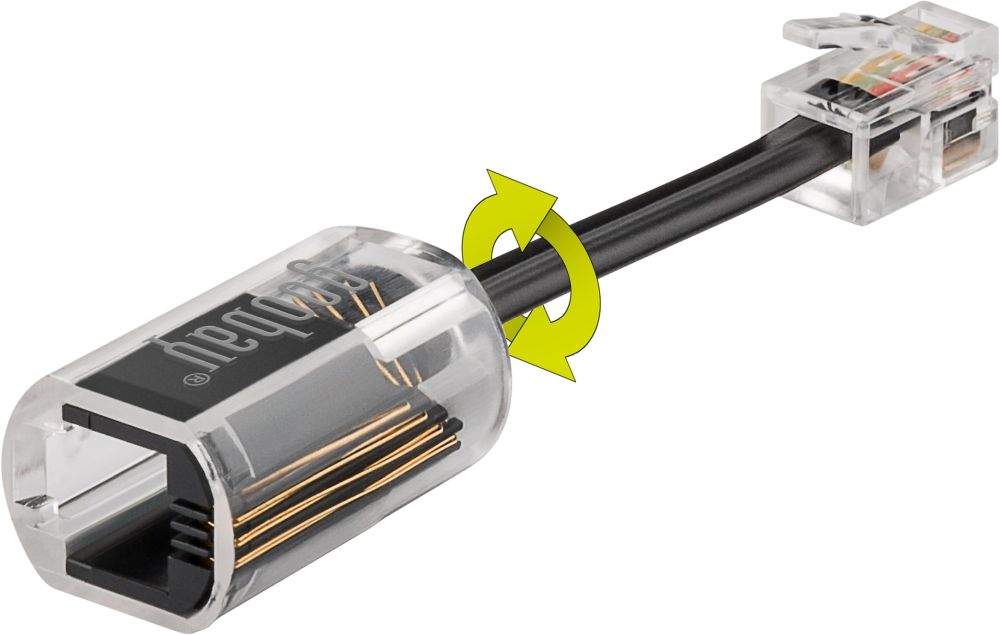 Telefonhörerkabel-Entwirrer, transparent-schwarz, Kabellänge 0,03m