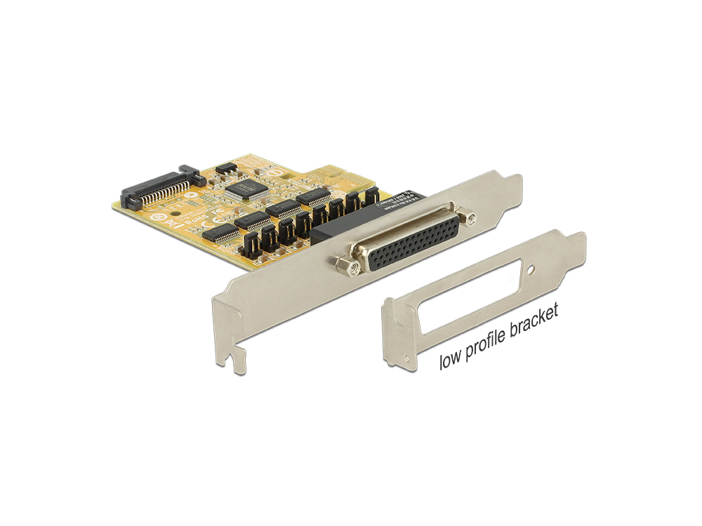 PCIe x1 Seriell 4x RS-232 mit Spannungsversorgung, Delock® [89447]