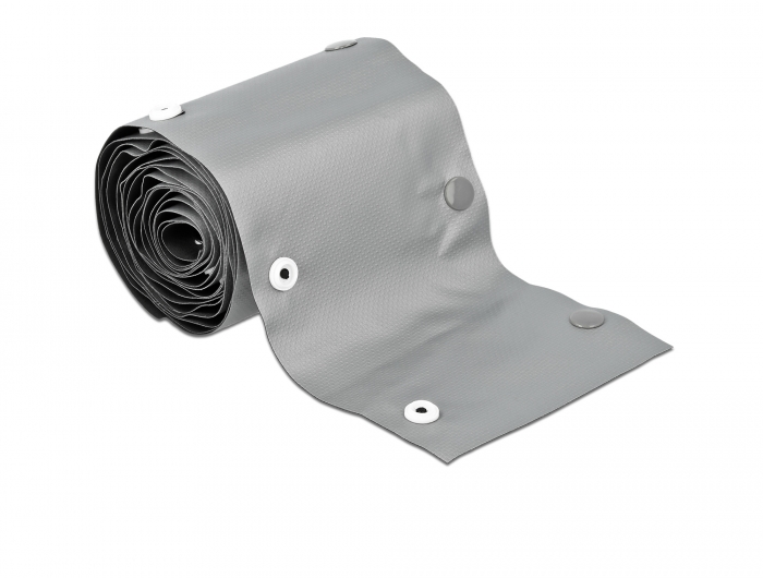 Kabelschutzschlauch mit Knopfverschluss hitzebeständig 2 m x 20 mm grau / schwarz, Delock® [20726]