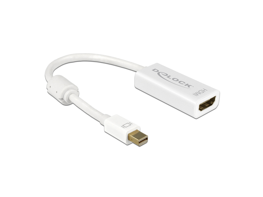 Adapter mini Displayport 1.2 Stecker an HDMI Buchse, 4K Passiv, weiß, 0,2m, Delock® [62614]