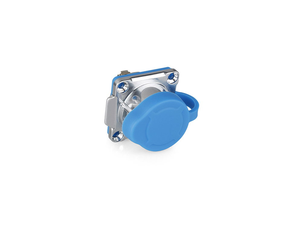 Industrie-Steckverbinder S1 - USB 3.0 Durchführungskupplung mit Flansch, Buchse A beidseitig, Metall, M24, IP65/67, Good Connections®