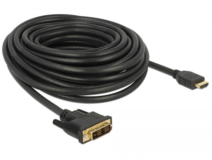 Kabel DVI 18+1 Stecker an HDMI-A Stecker, schwarz, 10m, Delock® [85587]