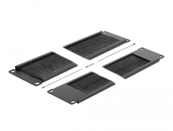 19" Kabelmanagement Bürstenleiste 2 HE schwarz, Delock® [66482]