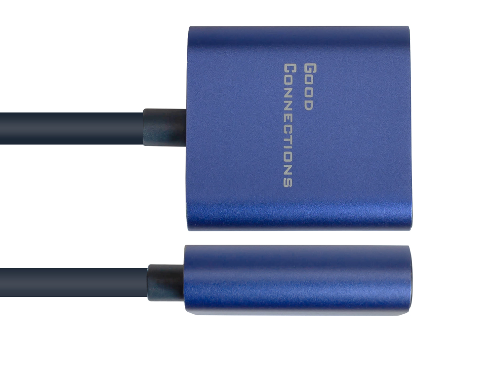 Adapter DisplayPort 1.4 Stecker an HDMI 2.0 Buchse, 4K UHD @60Hz, Aluminium-Gehäuse, ca. 20cm, Good Connections®