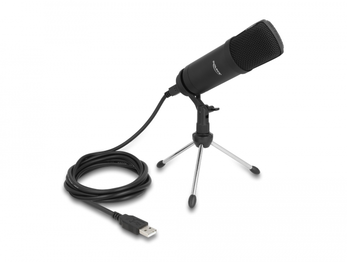 Professionelles USB Kondensator Mikrofon 24 Bit / 192 kHz für PC und Laptop, Delock® [66882]
