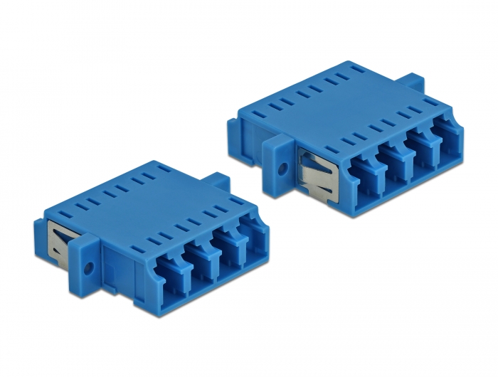 LWL Kupplung LC Quad Buchse zu LC Quad Buchse Singlemode 2 Stück blau, Delock® [86538]