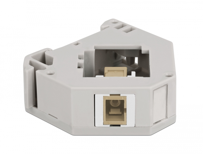 Hutschienenadapter mit Keystone SC Simplex Buchse zu SC Simplex Buchse beige, Delock® [87167]