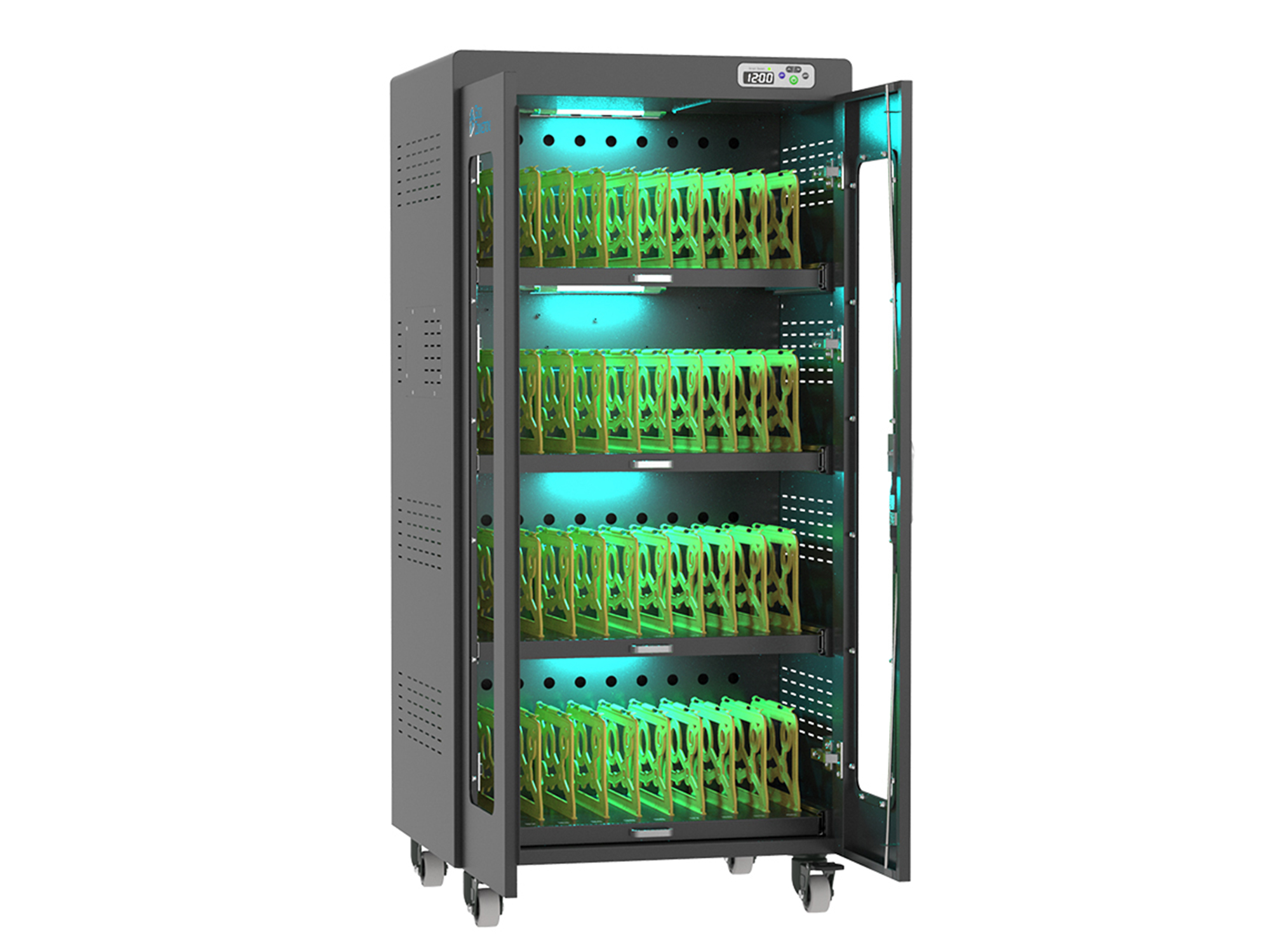 Good Connections® ANTARES N40E Notebook-Ladewagen bis 15,6", UV-C Desinfektion, Einschaltverzögerung, schwarz