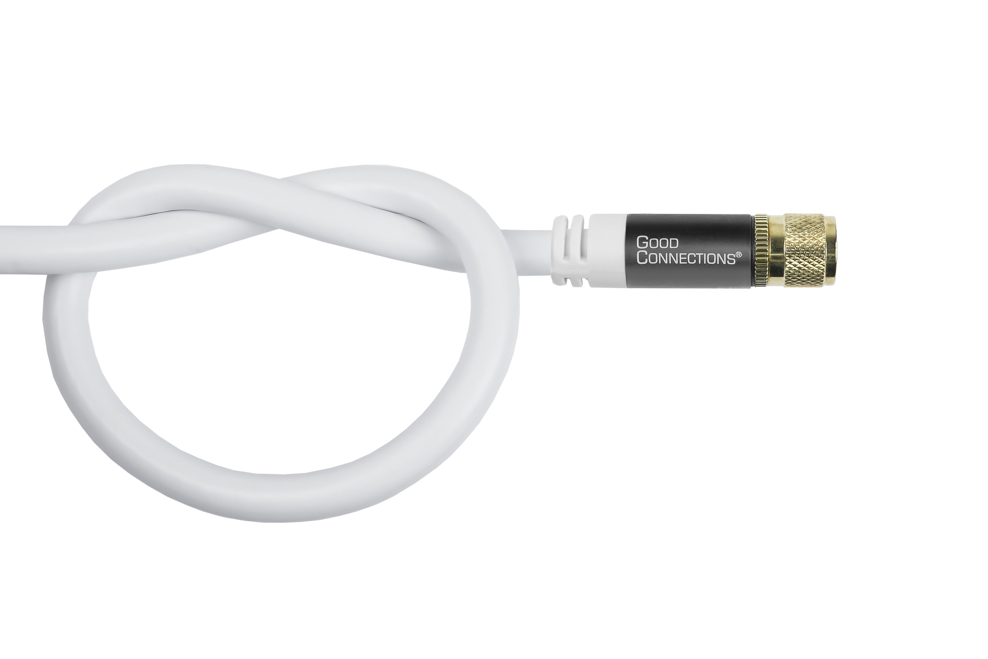 SAT Antennenkabel SmartFLEX, F-Stecker an F-Stecker, vergoldet, vierfach geschirmt, 120 dB, 75 Ohm, CU, weiß, 1,5m, Good Connections®