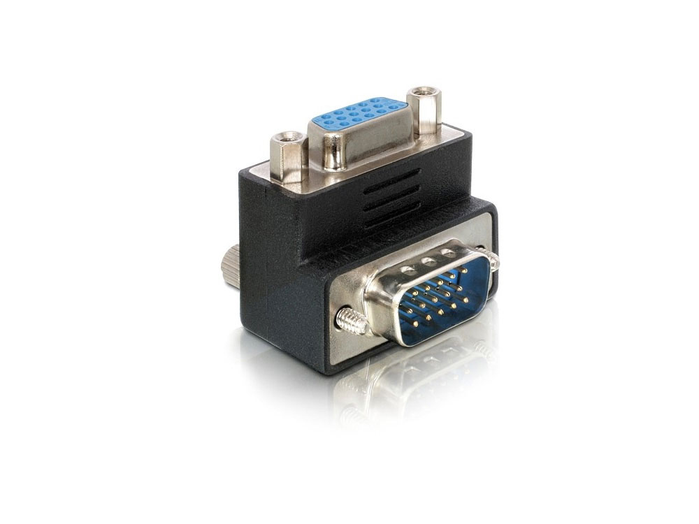 Adapter VGA Stecker an VGA Buchse 90°gewinkelt, Delock® [65171]