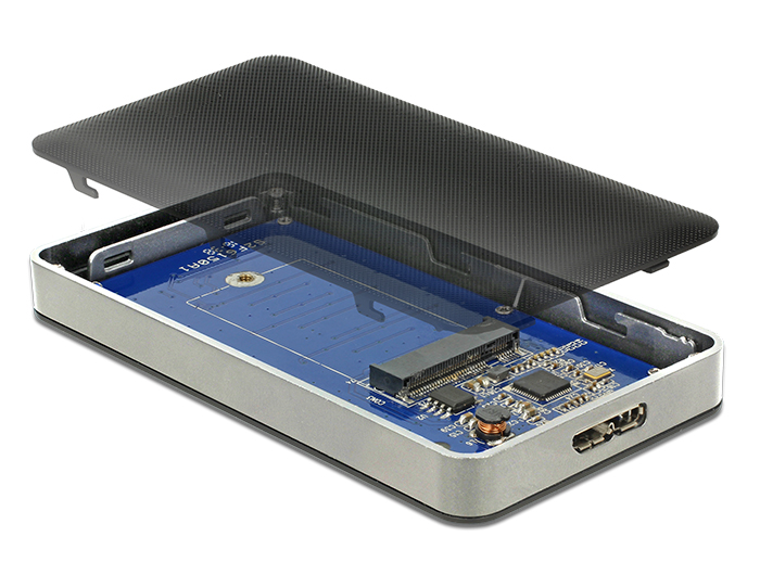 Externes Gehäuse M.2 Key B 42 mm SSD an USB 3.0 Typ Micro-B Buchse mit Verschlüsselungsfunktion, Delock® [42594]