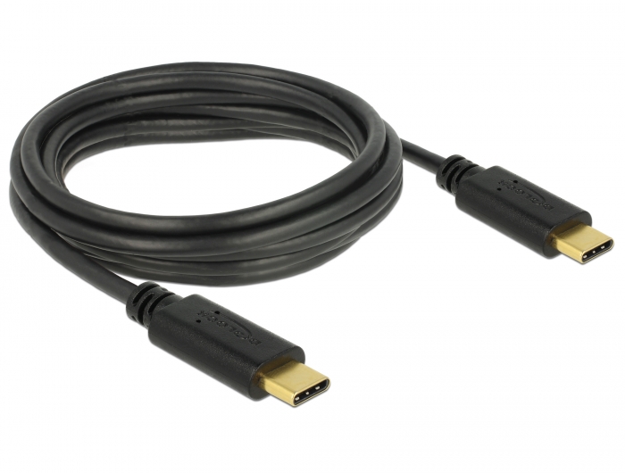 USB 2.0 Kabel Type C™ zu Type C™, 3A, schwarz, 3m, Delock® [83867]
