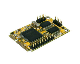 Mini PCI-Express 2S Seriell RS-232 mit 2 x FIFO 16C550 und 1P Parallel EPP/ECP Multi I/O Karte (MosChip Chip-Set), Exsys® [EX-48023]