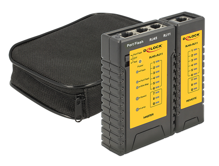 Kabeltester RJ45 / RJ12 + Portfinder, Delock® [86407]