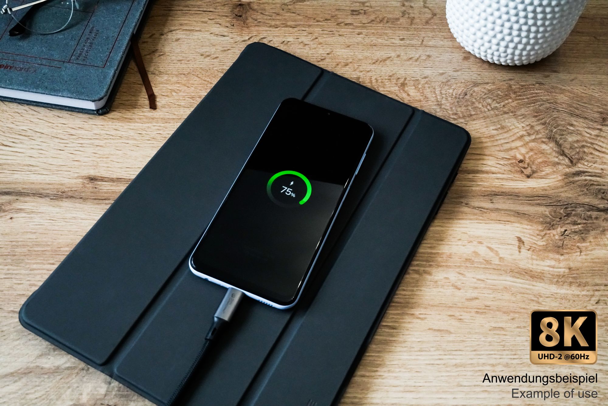 Magnetisches USB 4.0 Gen. 3x2 Spiralkabel (40GBit/s, 240W, 8K@60Hz), USB-C™ Stecker an USB-C™ Stecker, schwarz, 1,5m, Good Connections®