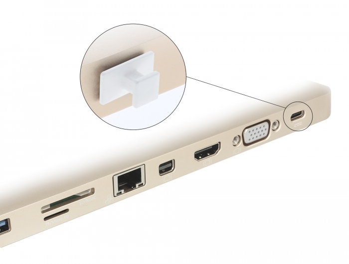 Staubschutz für USB Type-C™ Buchse mit großem Griff 10 Stück weiß, Delock® [64097]