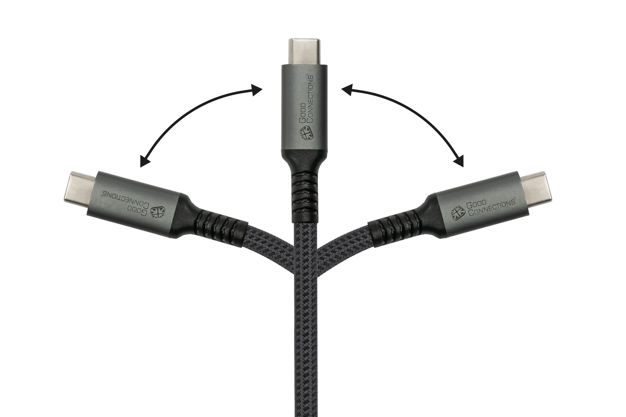 USB 2.0 Lade- und Datenkabel (240W), USB-C™ Stecker an USB-C™ Stecker, anthrazit, 3m, Good Connections®