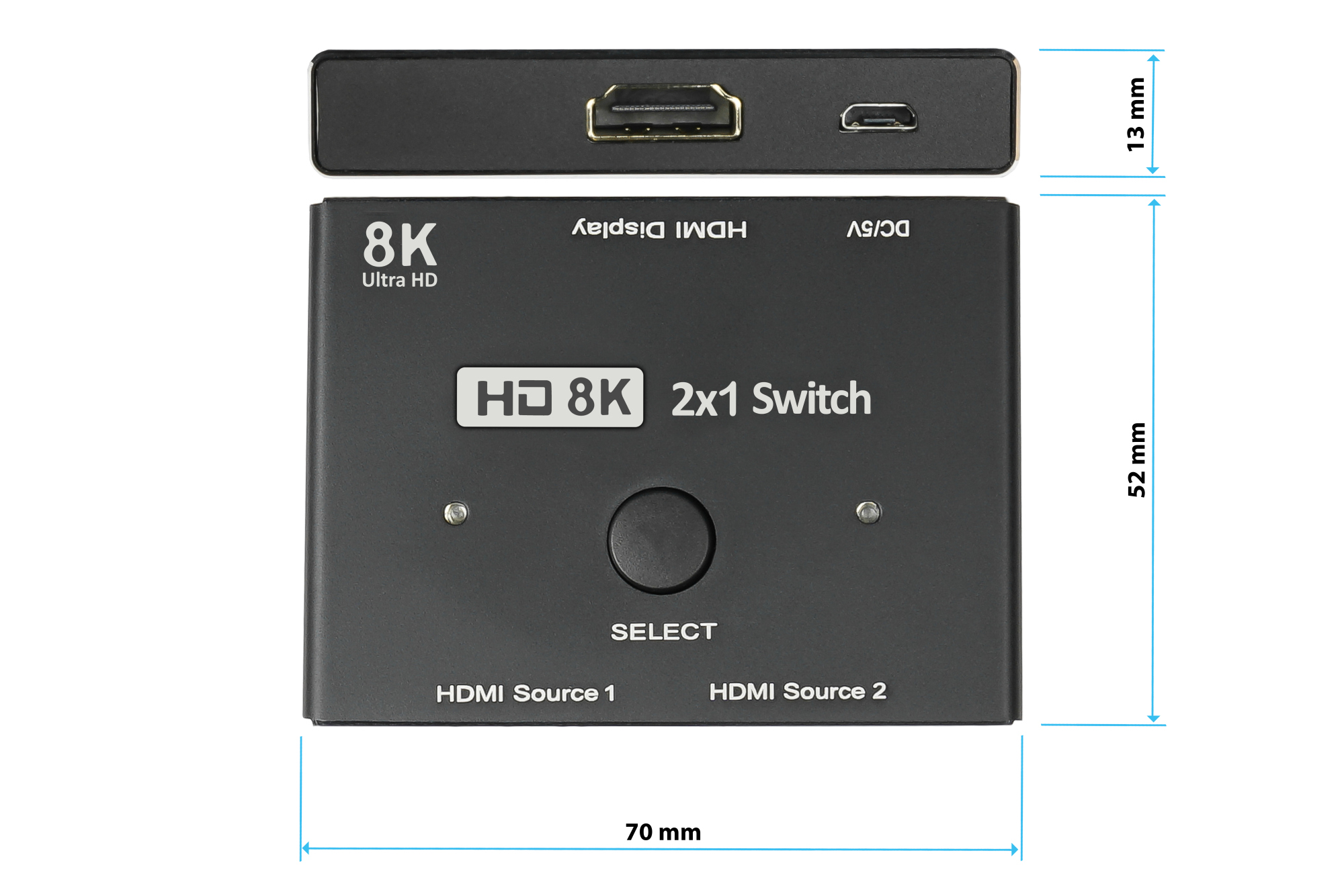 HDMI 2.1 Switch / Umschalter, 2-fach (2x Eingang und 1x Ausgang), direktional, 8K @30Hz, Good Connections®