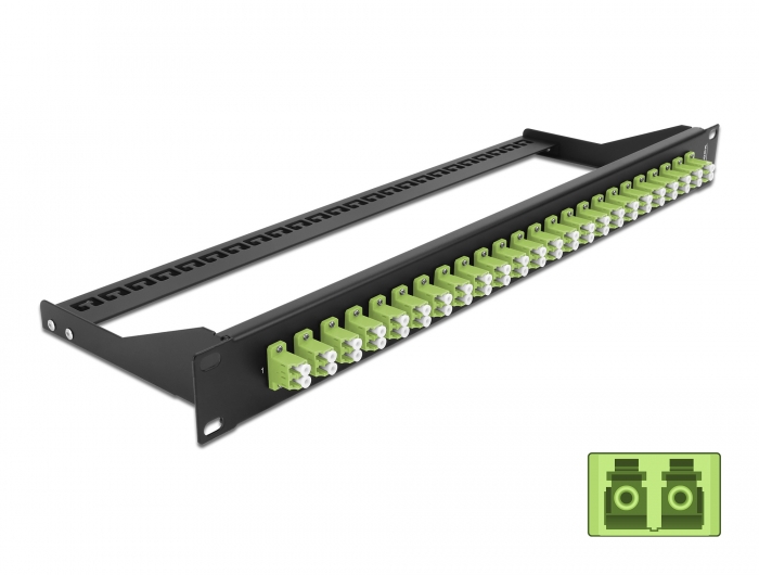 19" LWL Patchpanel 24 Port LC Duplex lindgrün, Delock® [43391]