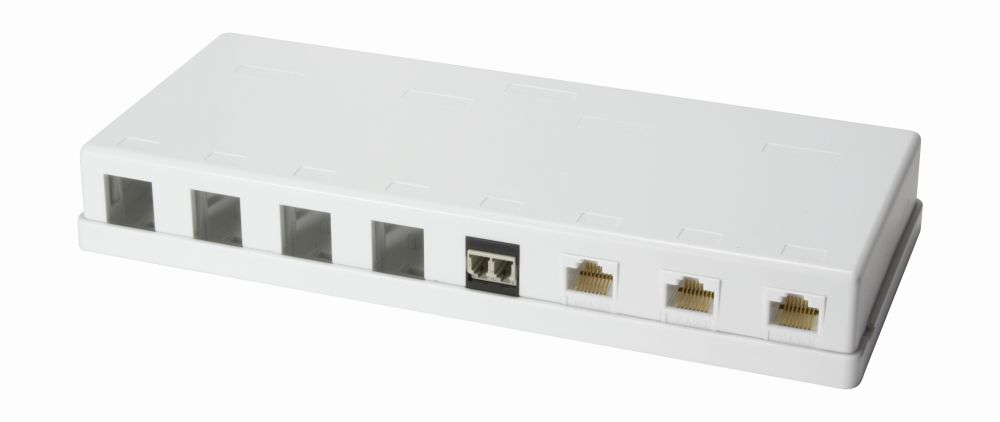 Keystone Modular Aufputz-Leergehäuse 8-Port UTP, weiß, leer , LogiLink® [NK4035]