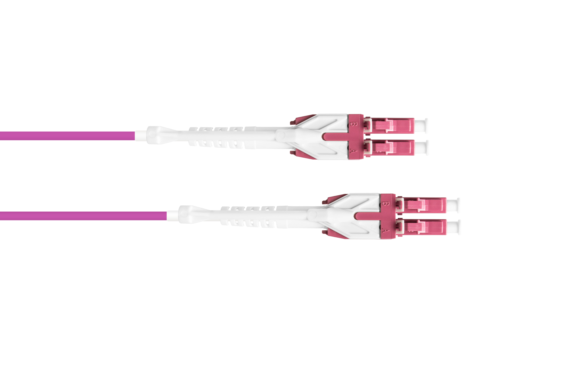 Patchkabel LWL Duplex OM4 (Multimode, 50/125) LC/LC, UNIBOOT, LSZH, austauschbare Polarität, Entriegelungslasche, 15m, Good Connections®