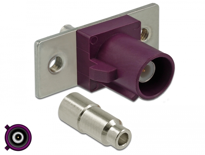 FAKRA D Stecker Federpin zum Löten 2 vorgestanzte Löcher, Delock® [89819]