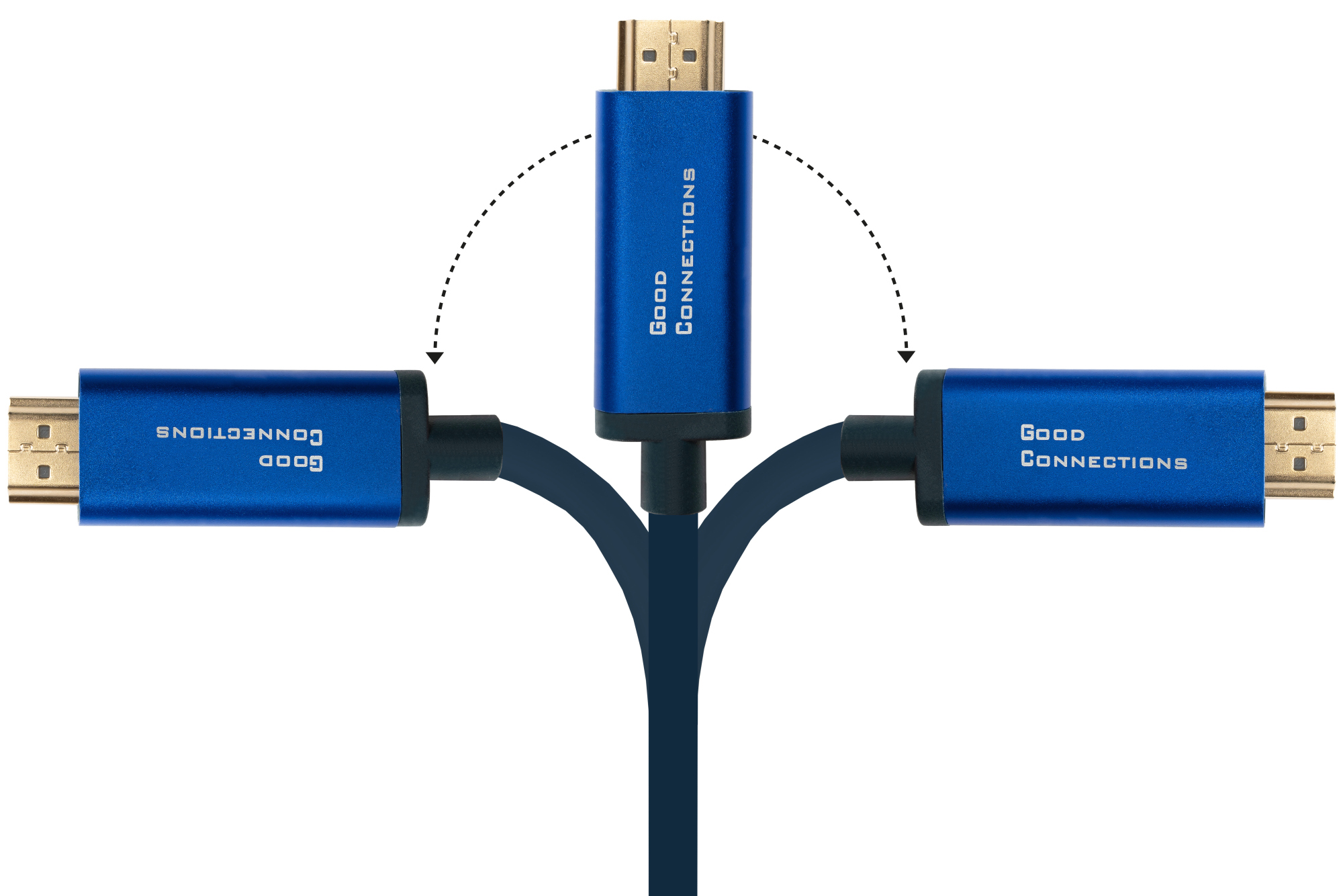 USB-C™ an HDMI 2.0b SmartFLEX Kabel, 4K UHD @60Hz, Aluminiumgehäuse, CU, dunkelblau, 1,5m, Good Connections®