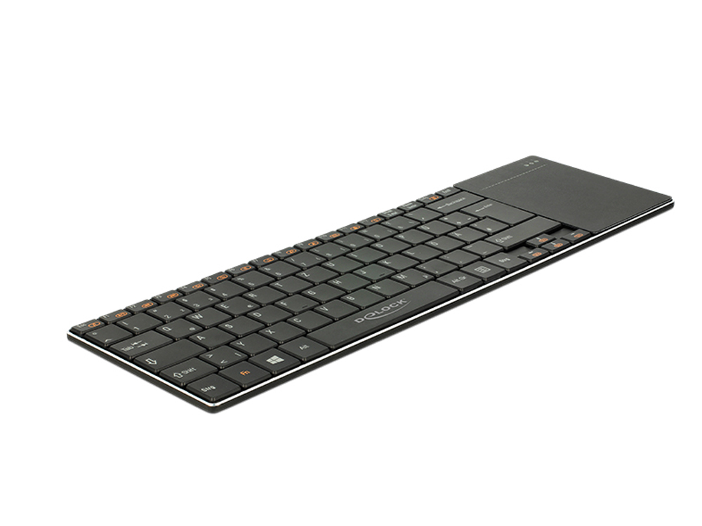 Tastatur WLAN für Smart TV und PC / Notebook mit Touchpad 6 mm flach, Delock® [12454]
