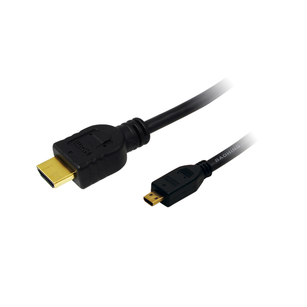 High-Speed-HDMI®-Kabel mit Ethernet, Standard Stecker (Typ A) auf Micro Stecker (Typ D), schwarz, 1,5m, LogiLink® [CH0031]