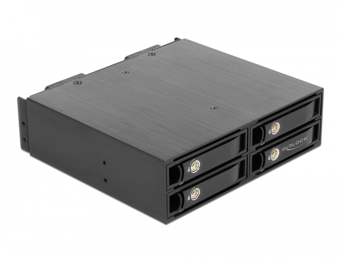 5.25" Wechselrahmen für 4 x 2.5" U.2 NVMe SSD mit abschließbaren Trays, Delock® [47235]