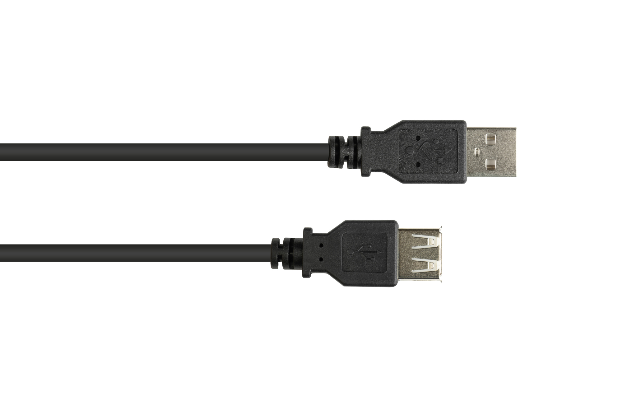 Verlängerungskabel USB 2.0 Stecker A an Buchse A, schwarz, 0,15m, Good Connections®