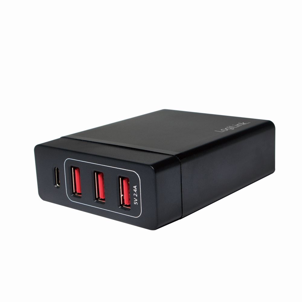 USB Tischladeadapter, 3x USB-A Port + 1x USB-C Port, 60W, LogiLink® [PA0122]