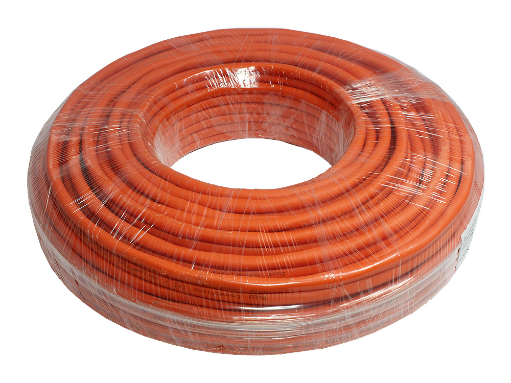 Verlegekabel Cat. 7 Duplex, S/FTP, PiMF, halogenfrei (LSZH), 1000MHz, AWG23/1, FRNC-B, ECA, orange, 25m, Good Connections®