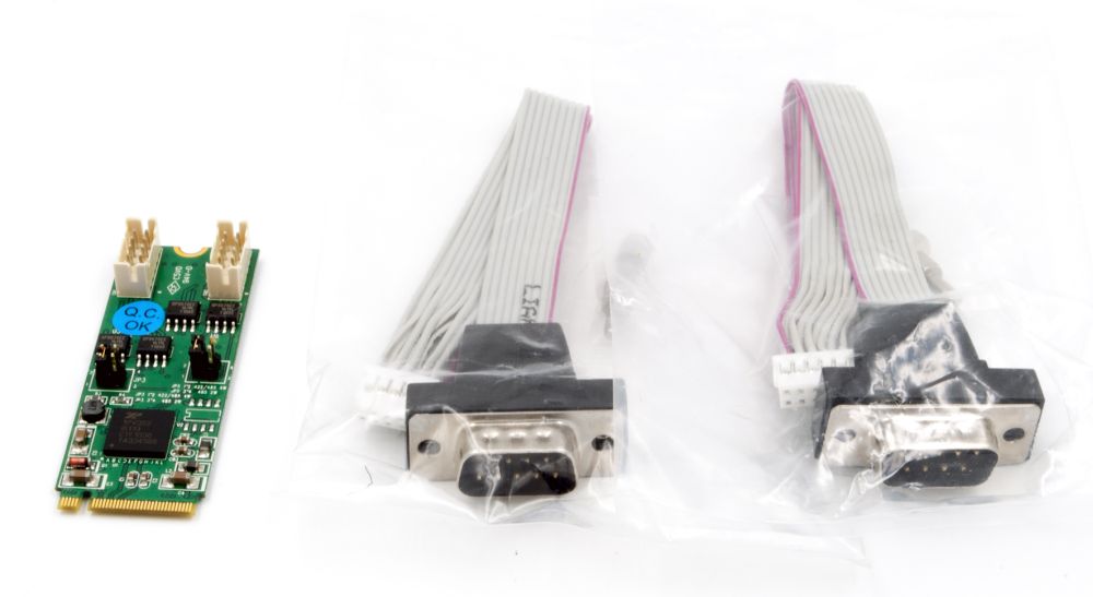 2S Seriell RS-422/485 zu M.2 NFGG Karte mit 2x 9 Slot Kabel, Exsys® [EX-48210]
