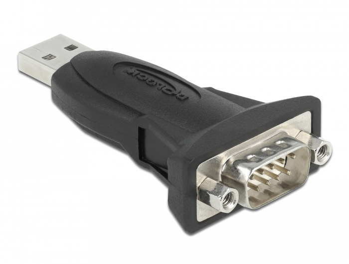 Adapter USB 2.0 Typ-A zu 1 x Seriell RS-232 D-Sub 9 Pin Stecker mit Muttern, Delock® [61506]