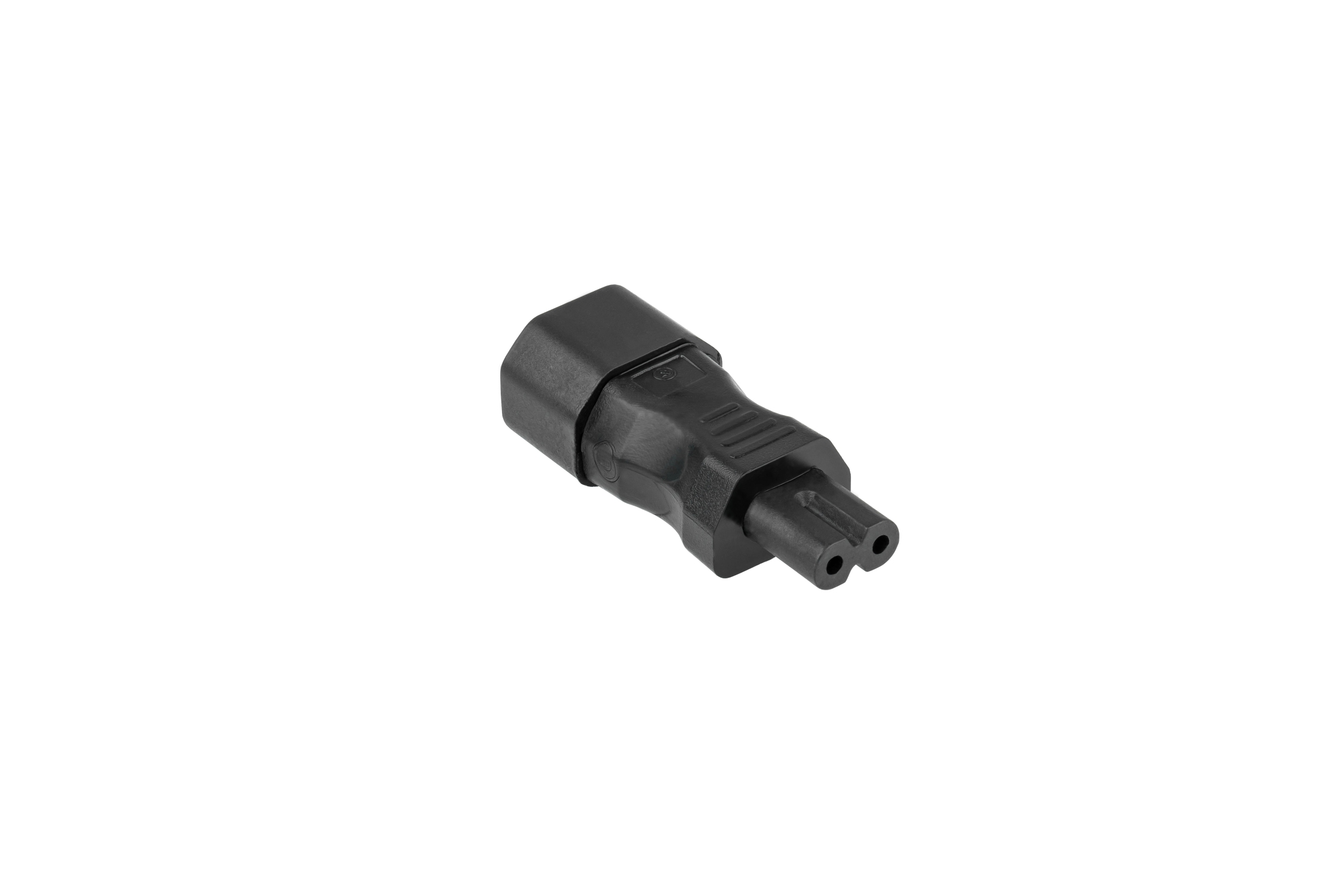 kabelmeister® Stromadapter Kaltgeräte-Stecker C14 (gerade) an C7/Euro 8 Buchse (gerade), schwarz