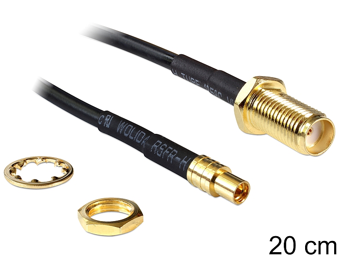 Antennenkabel SMA Buchse zum Einbau an MMCX Buchse 0,2m, Delock® [88579]