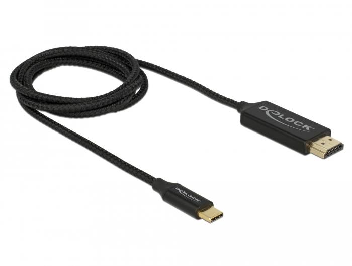 USB Kabel Type C™ zu HDMI (DP Alt Mode) 4K 60 Hz, koaxial, schwarz, 1m, Delock® [84904]