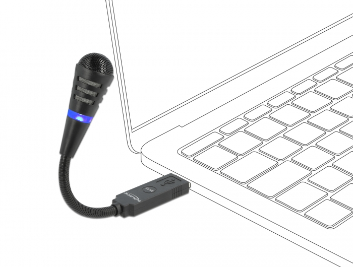 USB Mikrofon mit Schwanenhals und Mute Button , Delock® [66499]