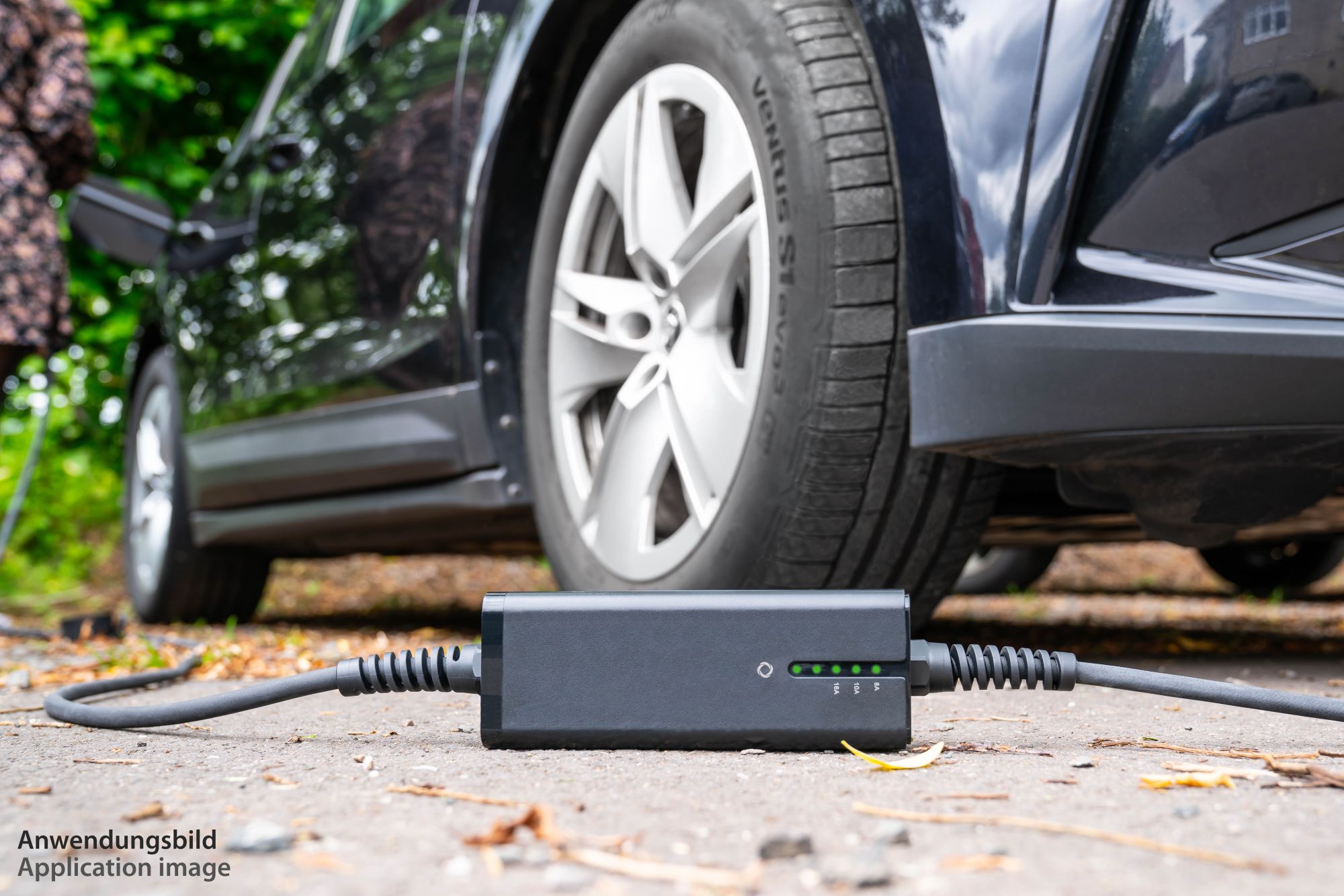 kabelmeister® Typ 2 Ladegerät mit geradem Schutzkontakt-Stecker, für Elektro- u. Hybridfahrzeuge, 3,6kW, schwarz, 5m