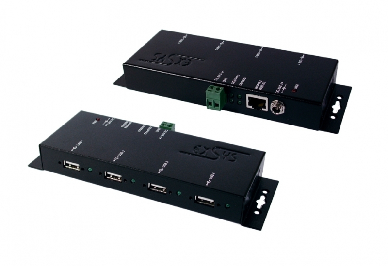 LAN PoE 1Giga zu 4 x USB 2.0 Ports Metallgehäuse, Exsys® [EX-6002POE]