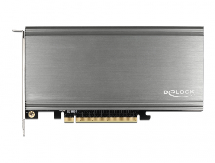 PCI Express x16 Karte zu 4 x intern NVMe M.2 Key M mit Kühlkörper und Lüfter - Bifurcation, Delock® [90050]