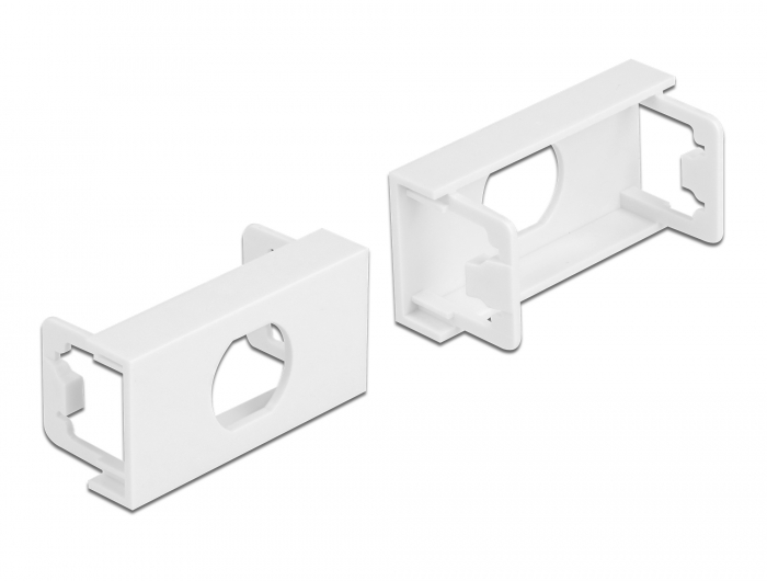 Easy 45 Modulblende Loch-Ausschnitt M15 mit Verdrehschutz, 45 x 22,5 mm 10 Stück weiß, Delock® [81367]